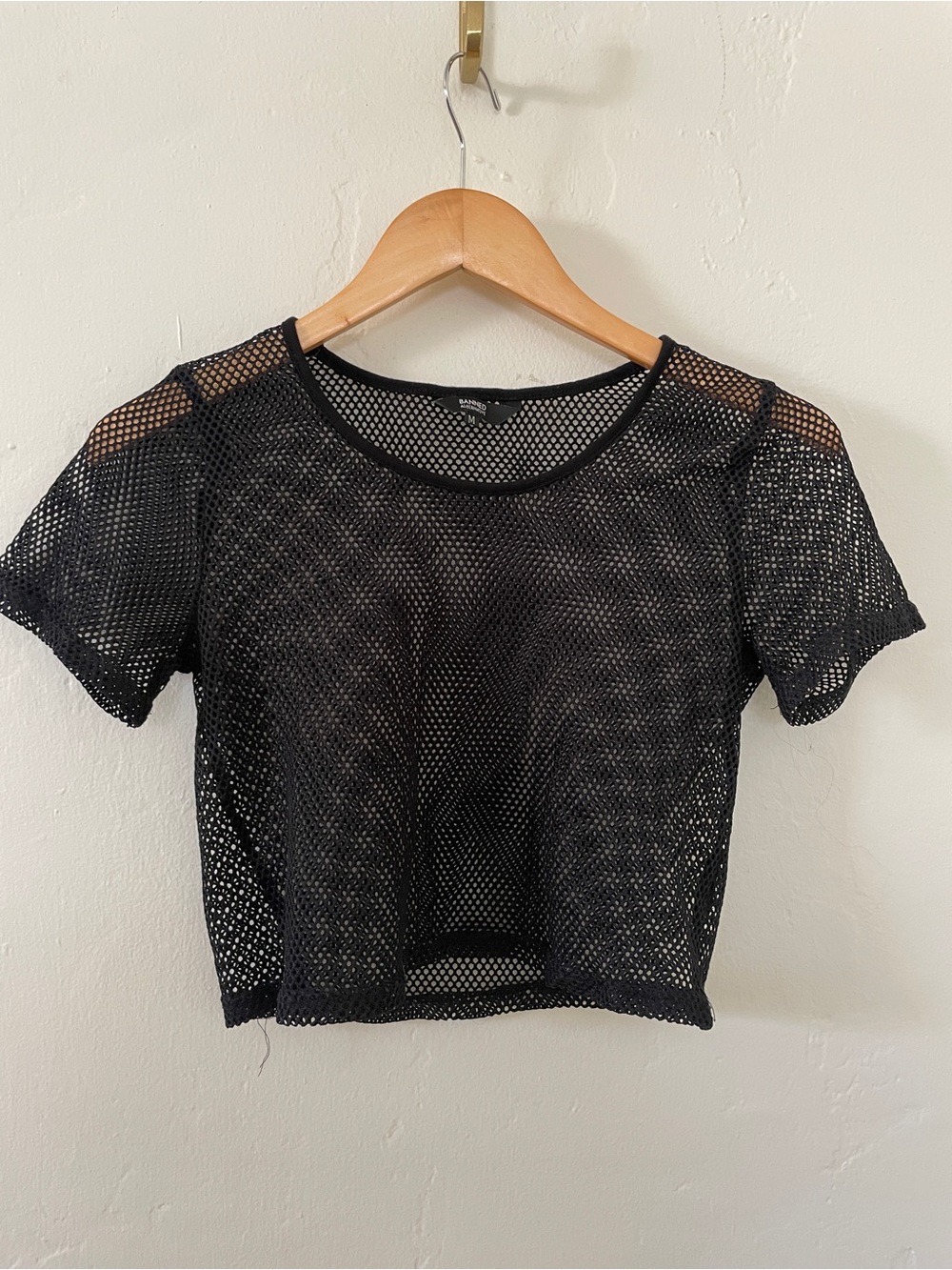 Alternative Black Mesh Cropped Tee